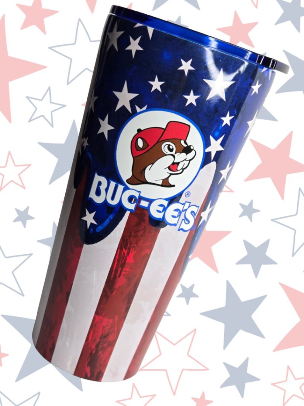 Buc-ee's 4th of July 32oz tumbler Patriotic American flag design with Buc-ee